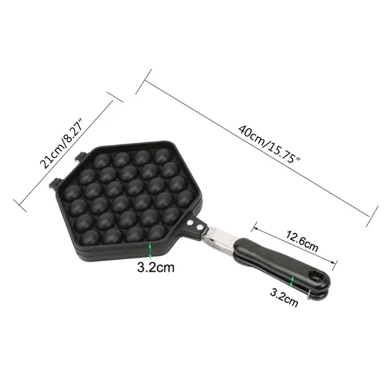 

QQ Egg Bubble Puff Cake Baking Pan Waffle Maker Mold Plate Non-Stick Coating DIY Kitchen Tool