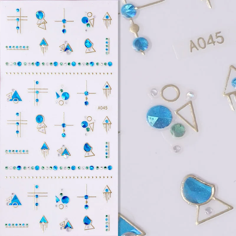 FlorVida стикеры 3D на ногти Nail Art со стразами драгоценные камни Сверкающий Кристалл Блестящий стикер на клейкой основе для дизайна ногтей маникюр