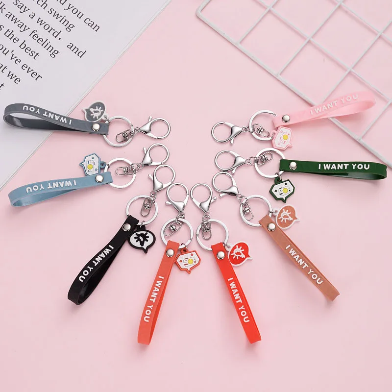 Новый геометрический кожаный брелок с веревкой креативные английские буквы # I WANT