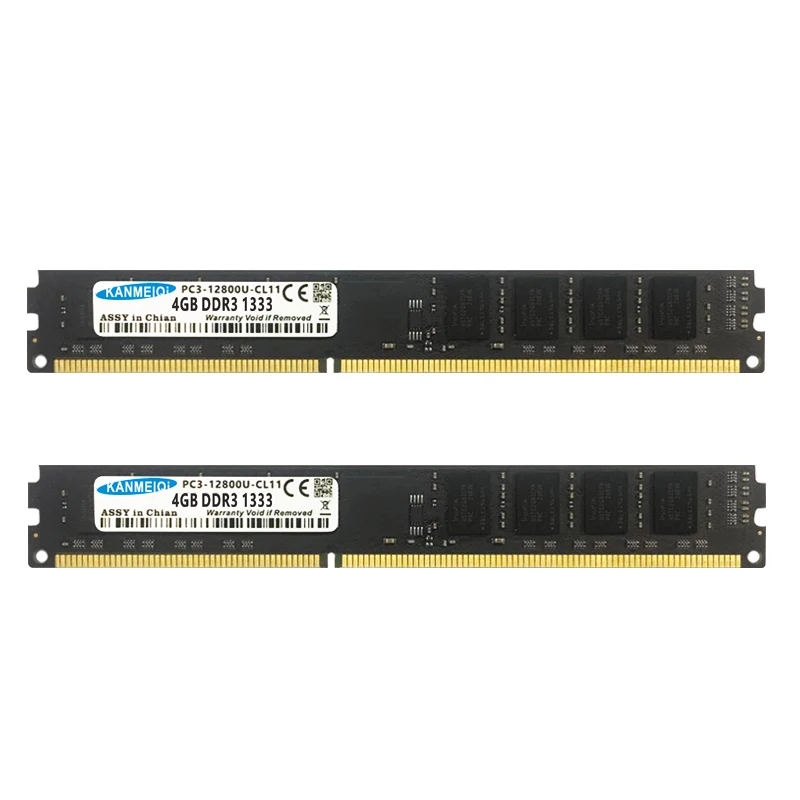 KANMEIQi оперативная память DDR3 8 Гб(2 шт x4гб) 1333 МГц 1600 МГц настольная Память DIMM PC3-12800S-CL11 240pivn 1,5 в Новинка