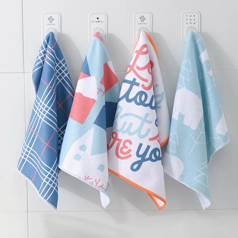 4 шт./компл. супервпитывающая салфетка из микрофибры для мытья посуды|Чистящие