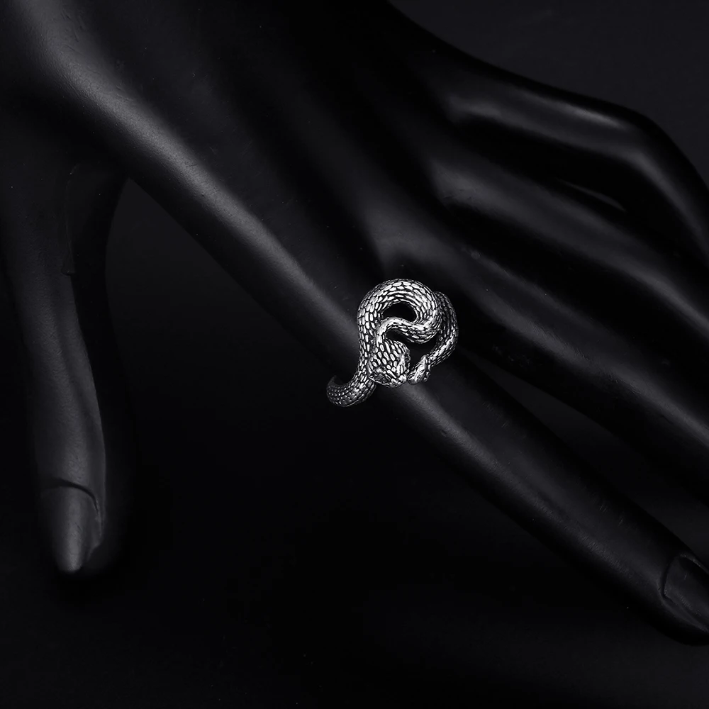 Модное винтажное погремушка в форме змеи античное серебряное покрытие стиле