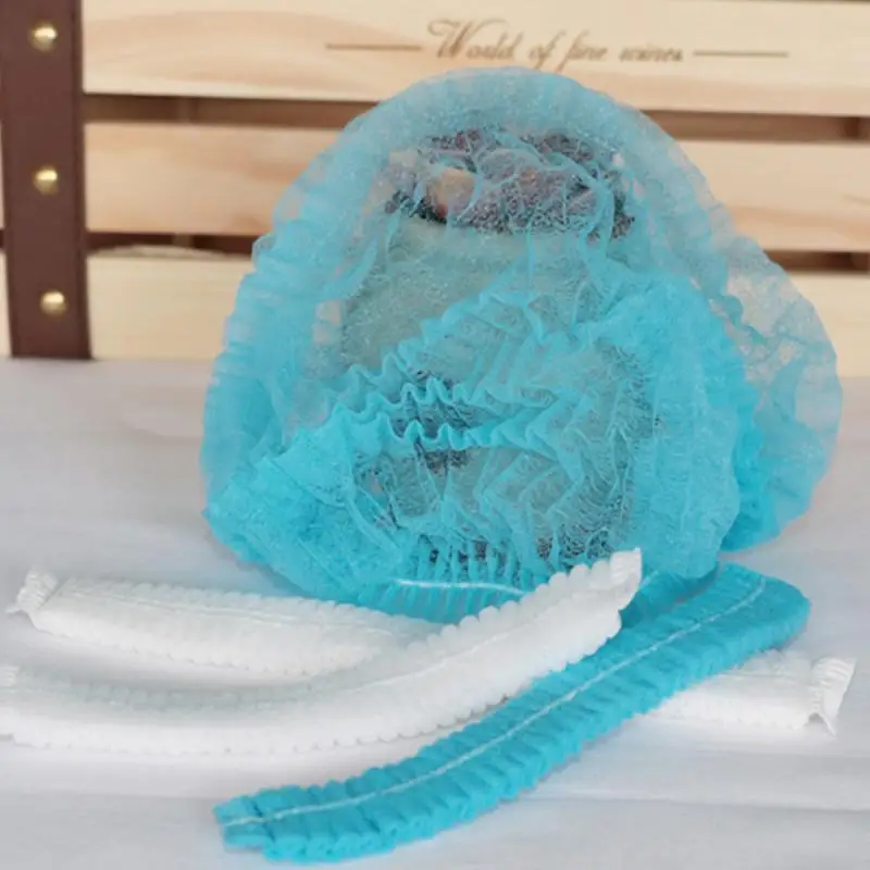 100 шт./100 * капюшон + 1 очки одноразовая сетка для волос буфеющая шапка нетканый