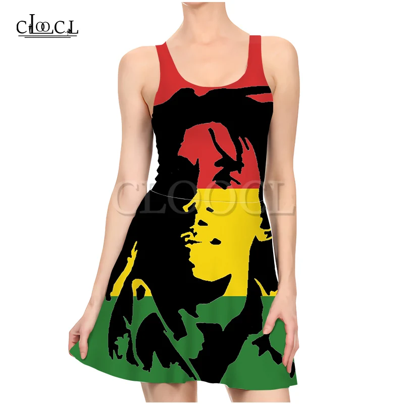 CLOOCL певица регги создатель Боб Марли Модное 3D Платье с принтом женские летние