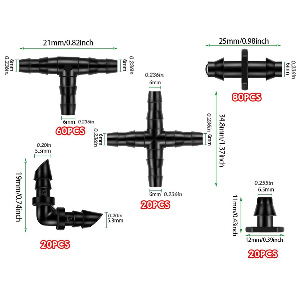 

Irrigation accessory kit with barbed connector for 1/4 inch water hose Garden Sprinklers Bottle for Flower Indoor Watering Can