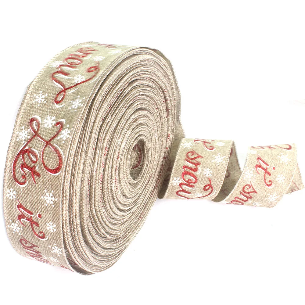 

Christmas Decoration Imitation Linen DIY Handmade Hemp Ribbon Home Christmas Tree Decoration Ribbon Christmas Gift