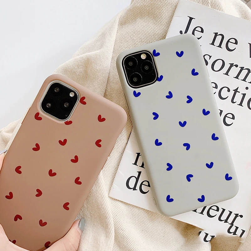 LOVECOM пары чехол для телефона для iPhone 11 Pro Max XS Max XR 6 6S 7 8 Plus X корейский сердце карамельный цвет Мягкий ТПУ Телефон задняя крышка