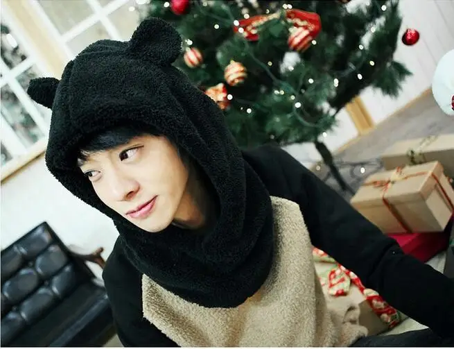Зимний комплект из шапки и шарфа Милая женская хлопковая теплая шапка мягкий