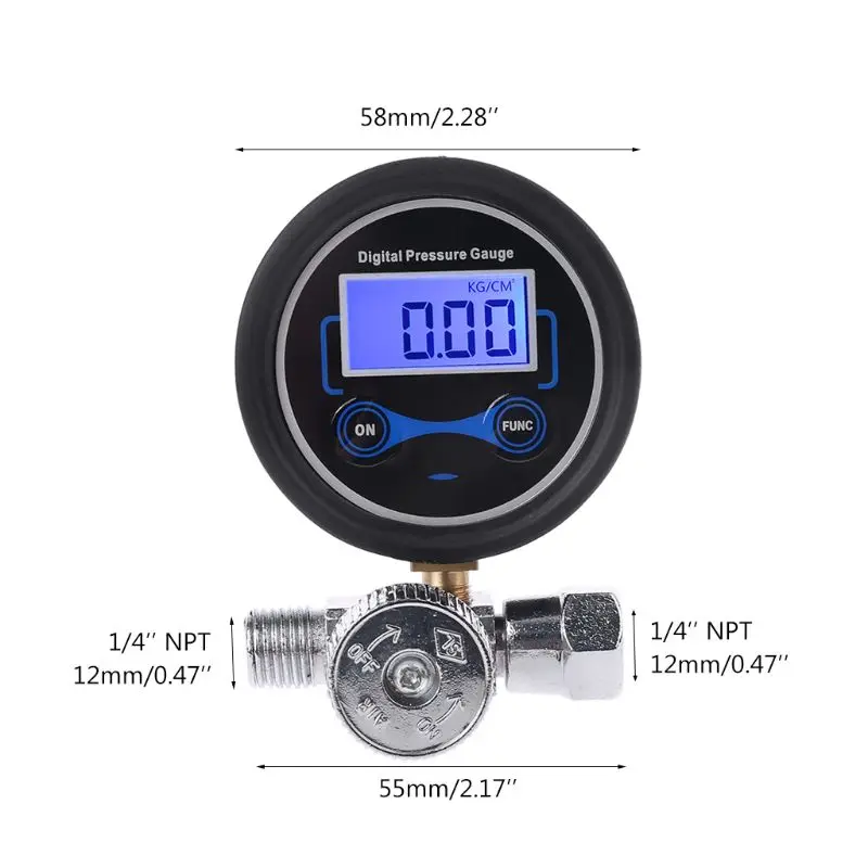 Цифровой 1/4 &quot200PSI воздуха Давление регулятор датчик Управление клапан для