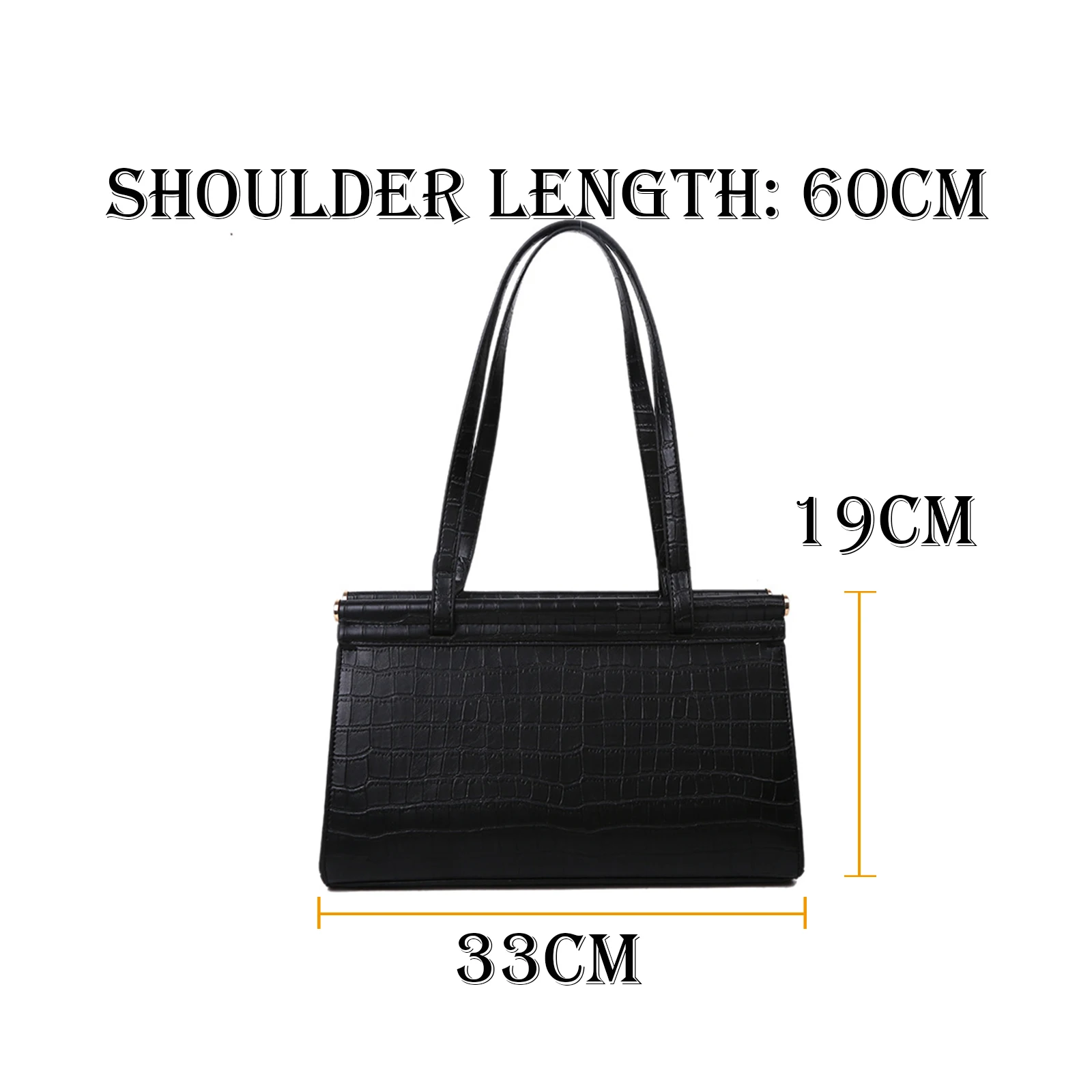 

2021 Summer Women Shoulder Bag Crocodile Texture Solid New Fashion Underarm Vintage Retro Casual Hasp Female Handbag WB4018