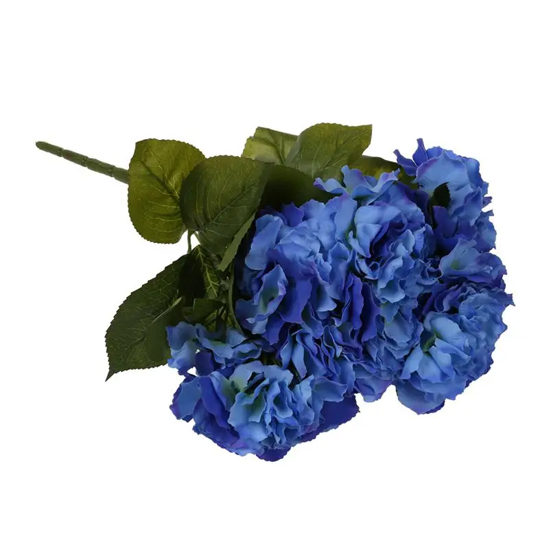 Artificial Hydrangea 5 Flower Heads Bouquet Wedding Garden Party Bridal Decor Dark Blue | Дом и сад