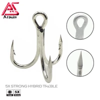 as 5pcs big game 5x treble hooks stainless skirts bkk 30 strong hybrid strength anchor fishing hooks jigging carbon lure hooks