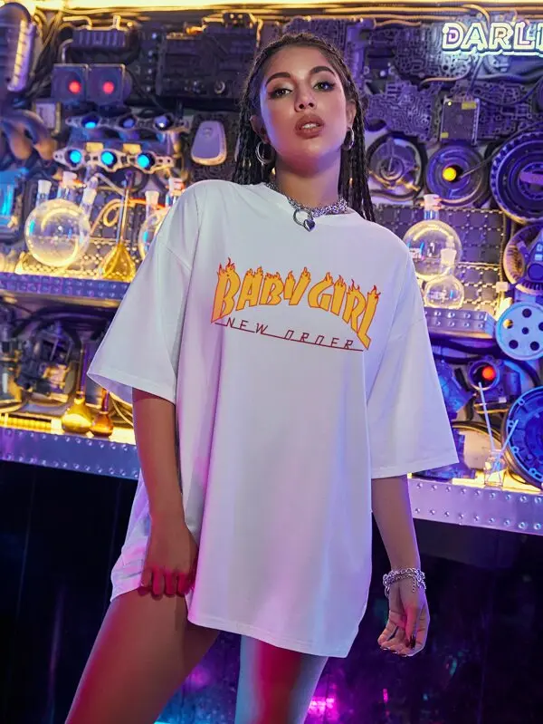 

Футболка женская, с коротким рукавом, в стиле Харадзюку, топы с принтом букв