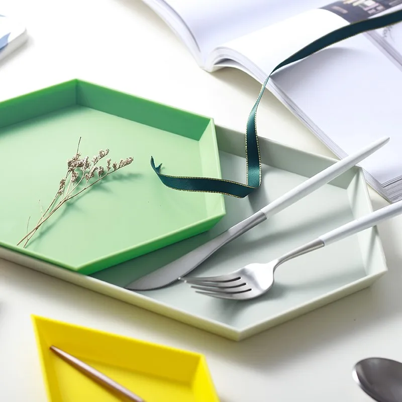 Многоугольный Настольный лоток для хранения в скандинавском стиле ювелирных