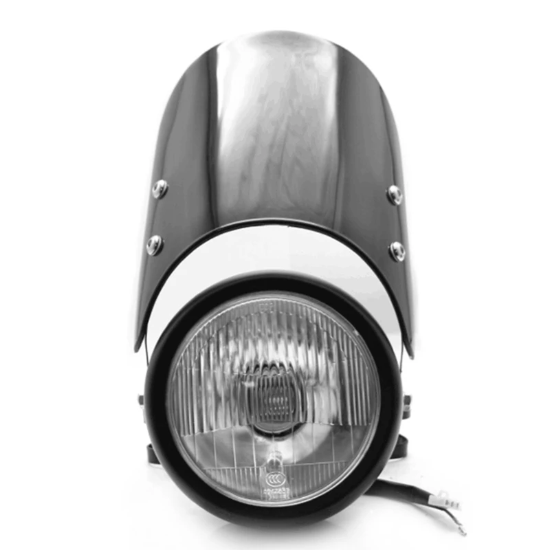 1 Set of Motorcycle Retro Black Metal Grid 35W Halogen Headlight Fairing CG125 GN125 for Cafe Racer Honda | Автомобили и