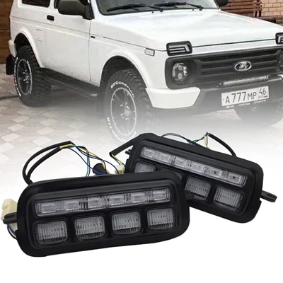 Для Lada Niva 4X4 URBAN 1995 1996 светодиодные ходовые огни с белым ходовым янтарным сигналом поворота аксессуары для автомобиля Стайлинг поворота - Цвет: G1