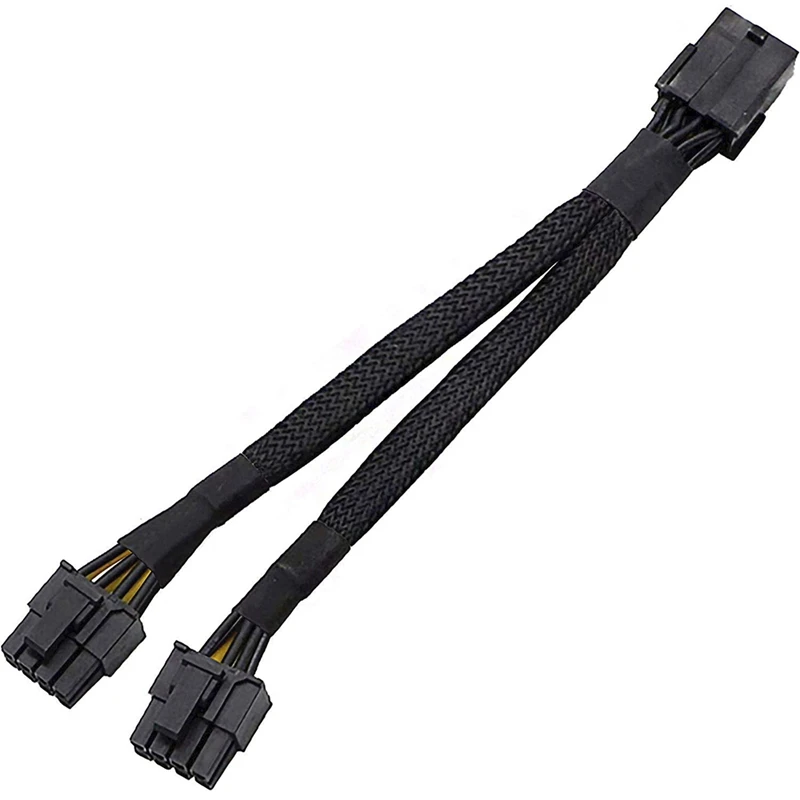 GPU PCIe 8 контактный разъем Dual 2X Pin (6 + 2) Мужской PCI Express Мощность адаптер Плетеный