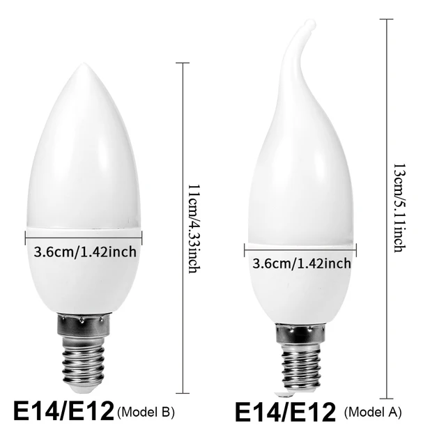 E12 LED Flame Bulb Fire E14 Lamp Candle Bulb Flickering LED Light Dynamic Flame Effect Candle Lamp Home Emulation Decor LED Bulb 3