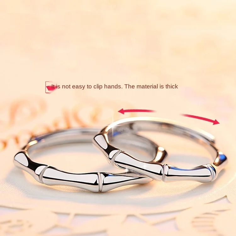 BUDROVKY 925 стерлинговое серебро Парные кольца Бамбук Классический модный ювелирный украшения для женщин Подарок Новые продукты Акции.