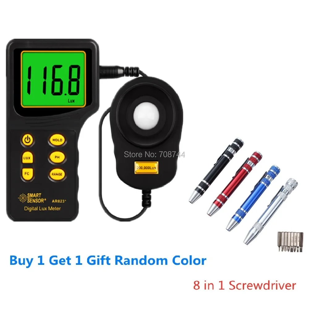 Умный датчик AR823 цифровой Свет Люкс метр тестер (1 ~ 100.000lux)|tester meter|tester digitaltester light |