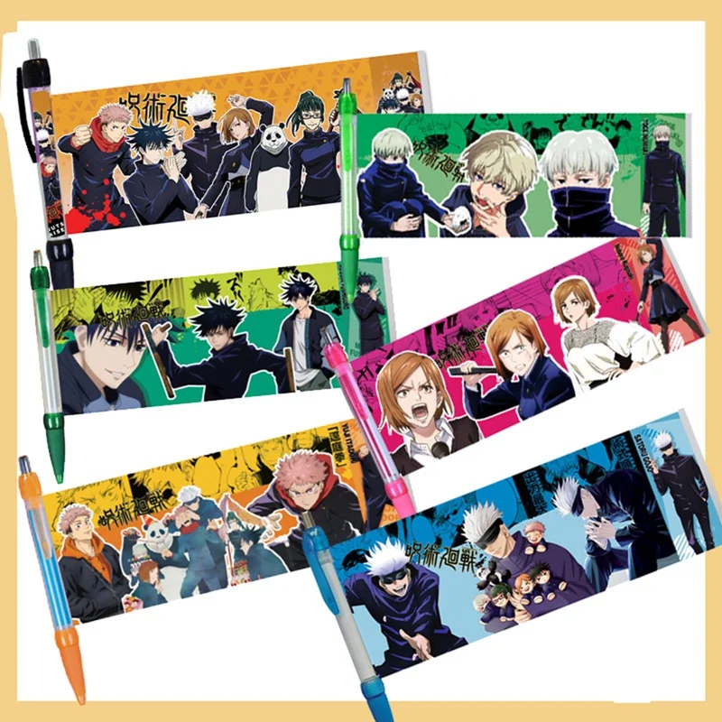 

Anime Jujutsu Kaisen Ballpoint Pen Itadori Yuuji Satoru Fushiguro Megumi Mechanical Pen Novelty 0.7mm Ball Pen For Kids Gifts