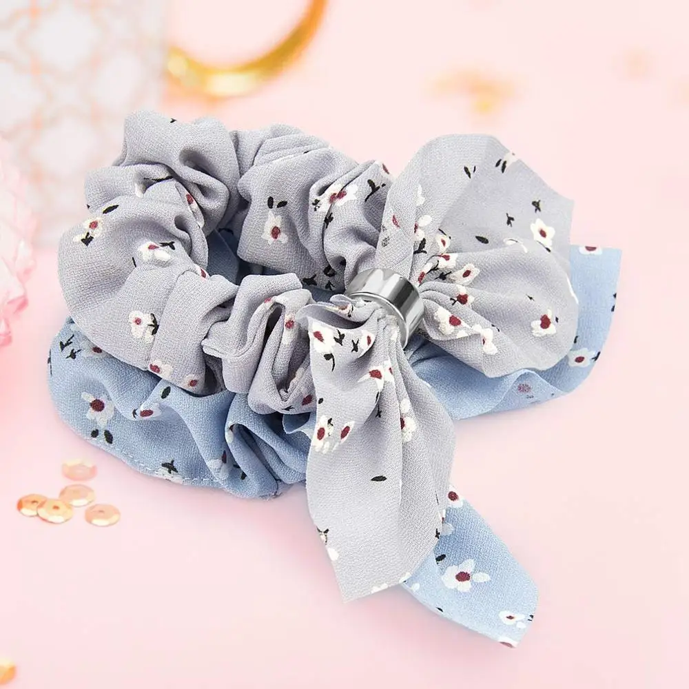 18 шт. резинки для волос с кроличьими ушками бантиками и шифоновые цветами