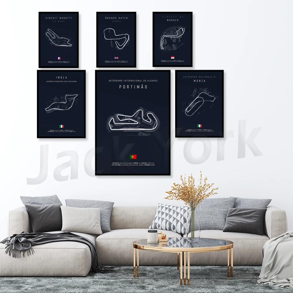 Абстрактная дорожка F1 гоночный автомобиль цепь Картина на холсте Современные