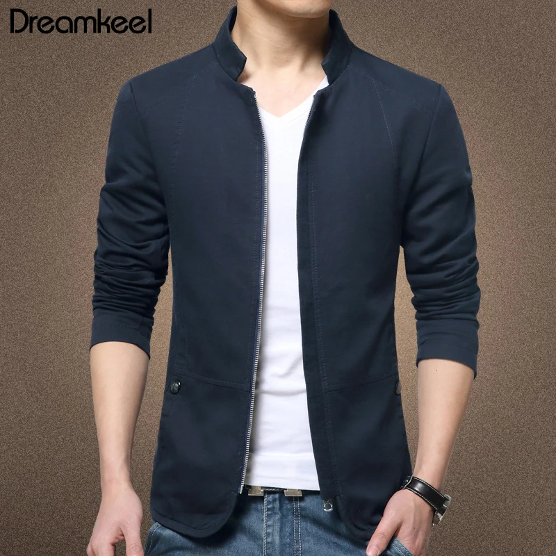 Мужская приталенная куртка в британском стиле хлопковая ветровка с