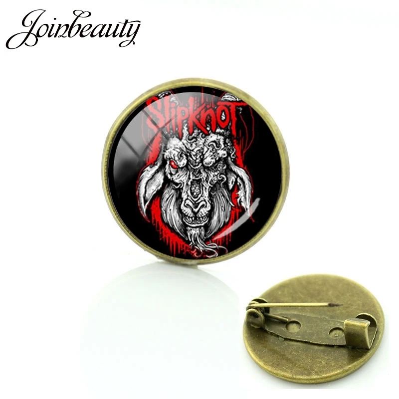 JOINBEAUTY, винтажная рок-группа Slipknot брошь с логотипом, Античная бронзовая позолота, значок для фанатов, подарок для женщин и мужчин, ювелирное изделие SL91