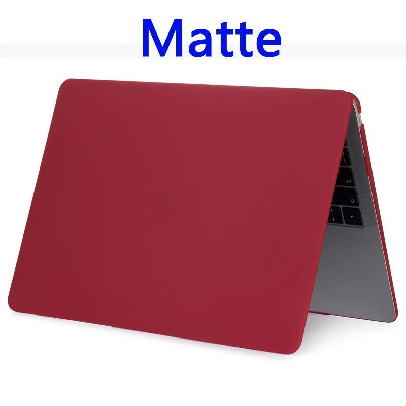 Matte Wine red Матовый чехол для ноутбука Apple Macbook Air Pro retina 11, 12, 13, 15, сумки для Mac book New Pro 13,3, 15,4 дюймов, сенсорная панель, чехол для клавиатуры - Цвет: Matte Wine red