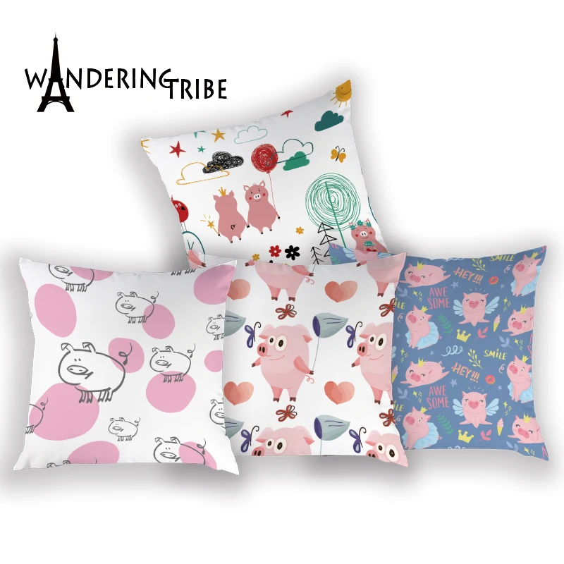Розовый чехол для дивана и диванных подушек свинья высококачественный подушки
