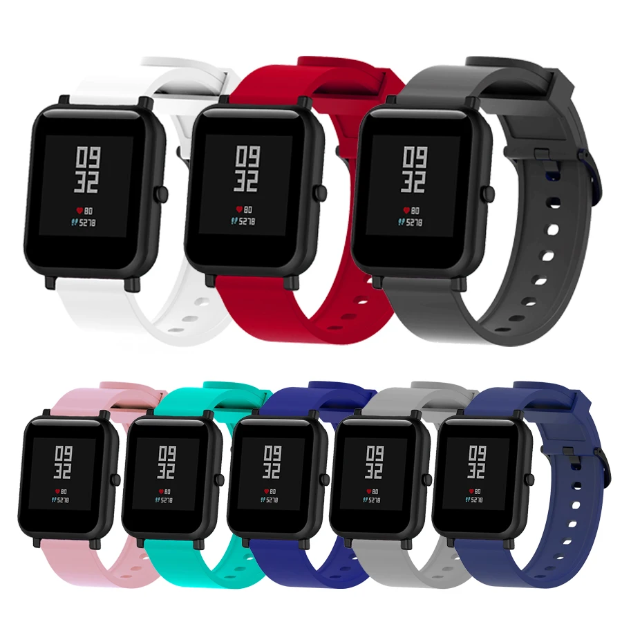 

Силиконовый ремешок для Xiaomi Huami Amazfit Bip S Smart Watch 20 мм сменный Браслет для Amazfit GTS/Bip Lite/GTR 42 мм ремешок