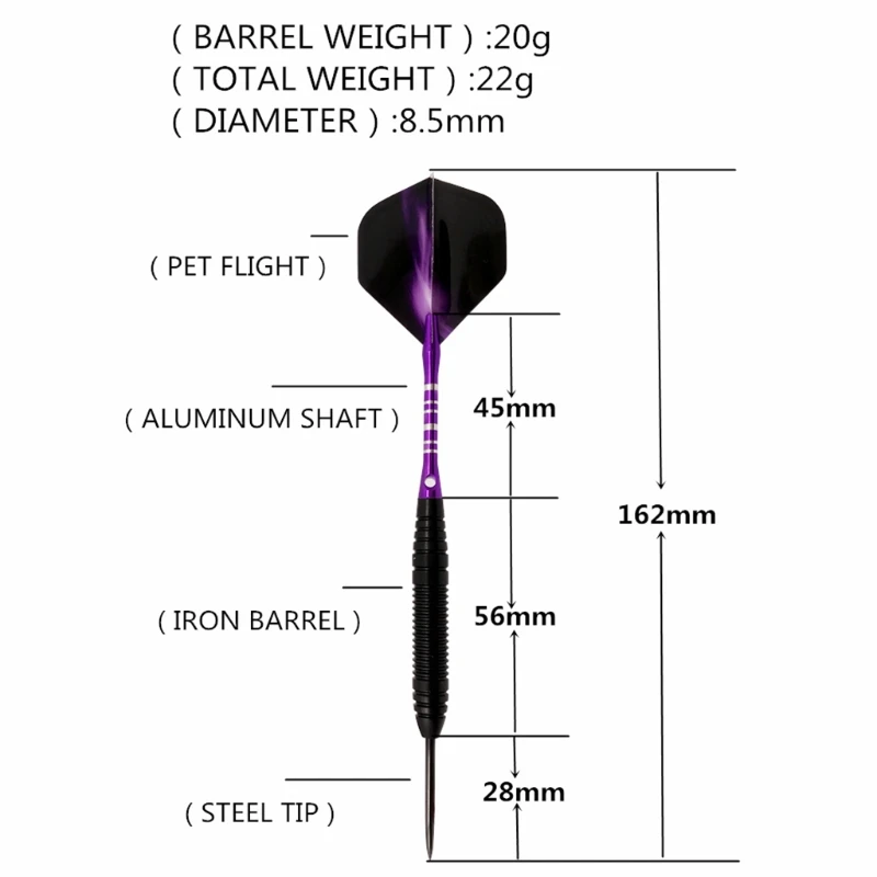 

3pcs Steel Tip Darts Arrows Iron Barrel Aluminium Shaft for Electronic Dartboard Drop Shipping
