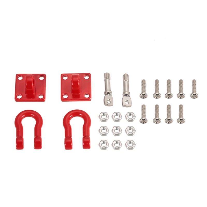 

RC Car Parts Metal Trailer Hook Tow Chain Shackle Bracket with 4PCS Metal Front & Rear Shock Towers Mount Accessories