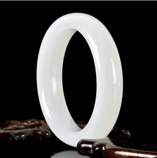 Браслет из натурального белого нефрита очаровательные ювелирные изделия модные