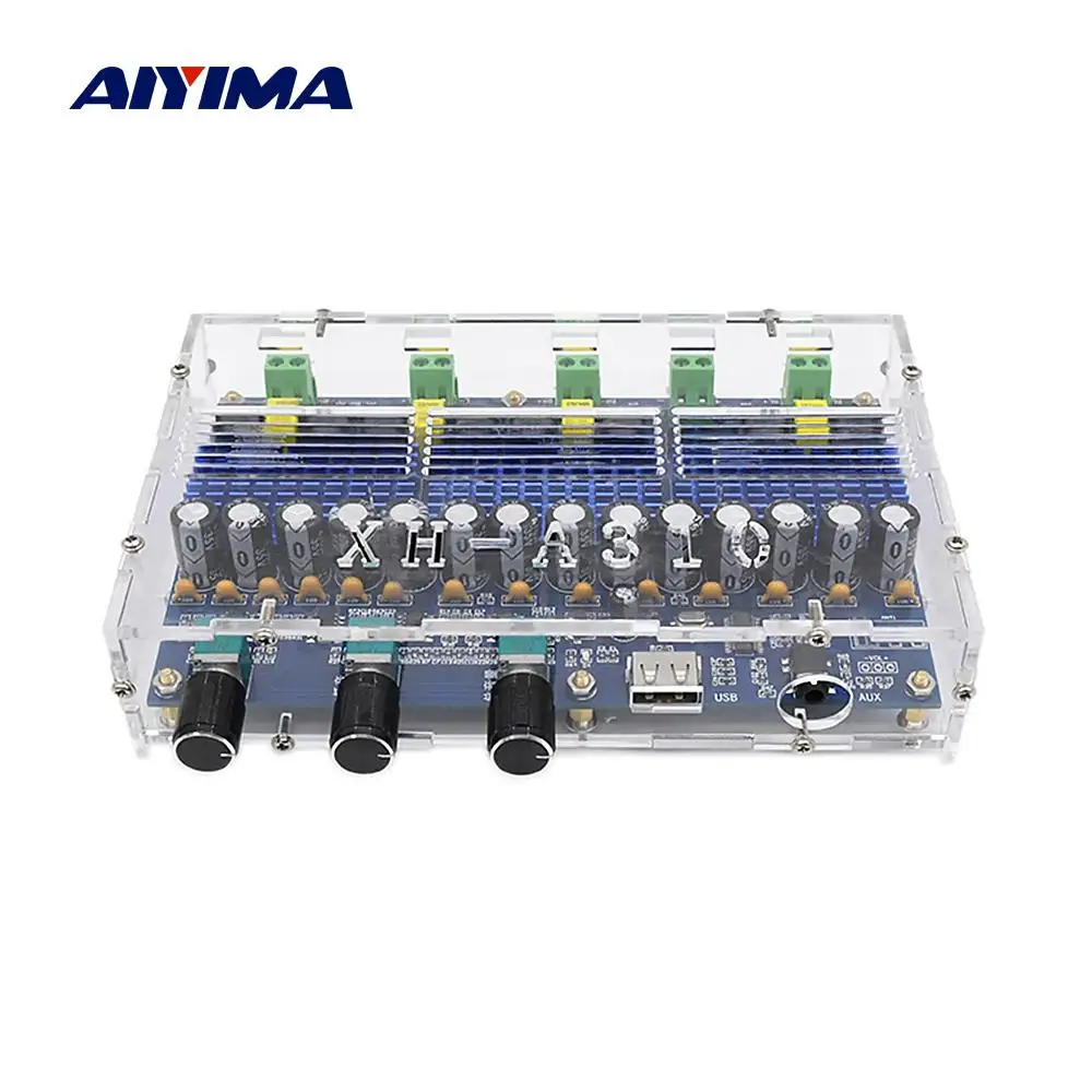 AIYIMA 4 канала усилитель аудио Bluetooth 2x50 Вт + 2x100W TPA3116D2 сабвуфер стерео USB цифровой