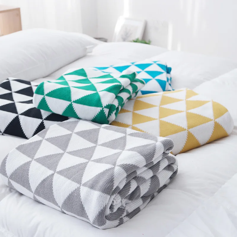 

Nordic Lattice Knit Blanket Fashion Elegant Throw Blanket Decorative High Quality Air Conditioning Blankets For Beds