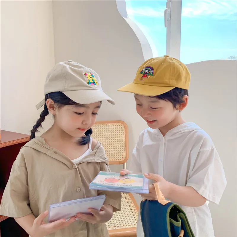 

2021 Summer unisex children solid colot hooded short sleeve shirt boys girls thin loose casual Tops