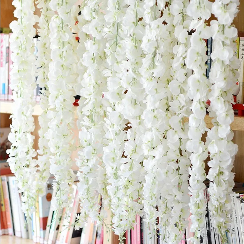 

Specialty Wisteria Chlorophytum (3 stems/piece) 140cm/55.12" Length Artificial Wisterias Vine for Wedding Centerpieces