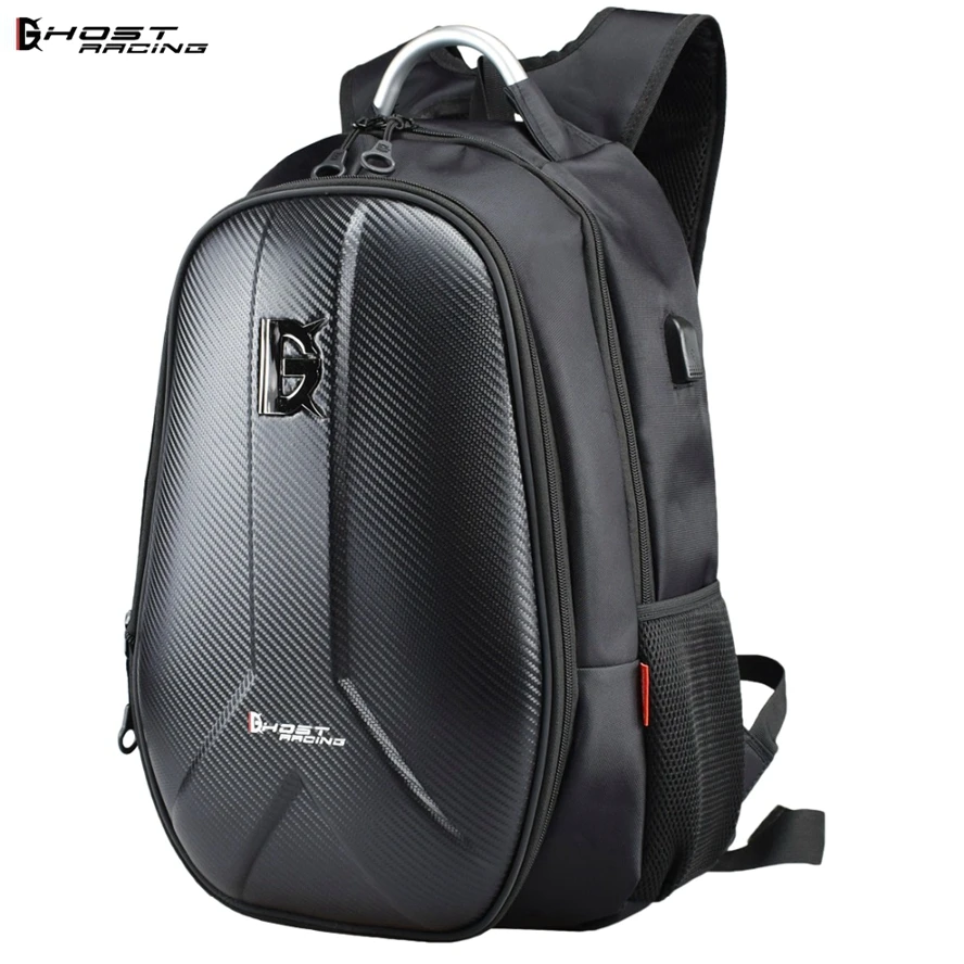 GHOST RACING Motorcycle Backpack Carbon Fiber Waterproof Moto Motorbike Helmet Bag Tank Bag Computer Bags Travel Luggage