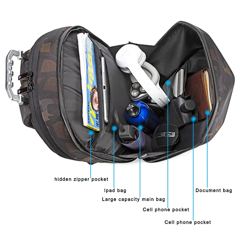 

Bluetooth Music Speaker Backpack School Bag USB Charging Multi-functional for Travel Outdoor ASD88