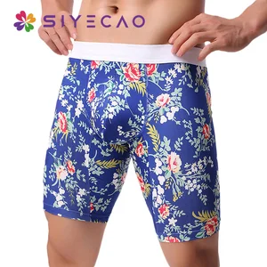 Нижнее белье мужское, удобные Длинные боксеры с принтом, шорты, трусы-боксеры