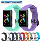 Ремешок силиконовый для смарт-часов Huawei Honor band 6, сменный регулируемый браслет для наручных часов, много цветов