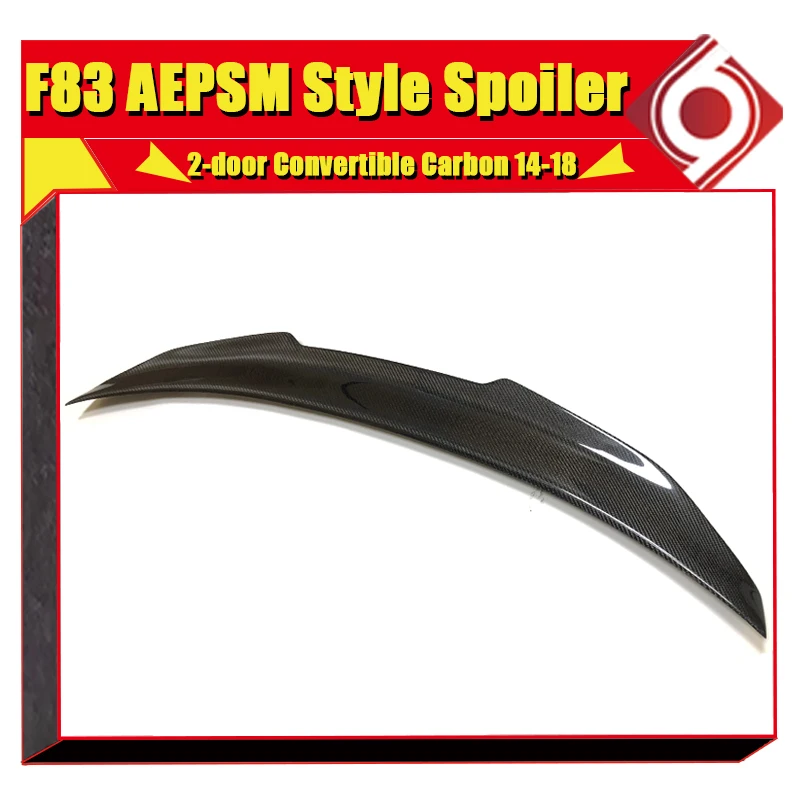 Для BMW 4 серии F83 M4 Спойлер Кабриолет Купе PSM Стиль Карбоновое Волокно Черный Задний Крыльчатый Снаряд 440i 430i 428i 420i 14 дюймов вкл.