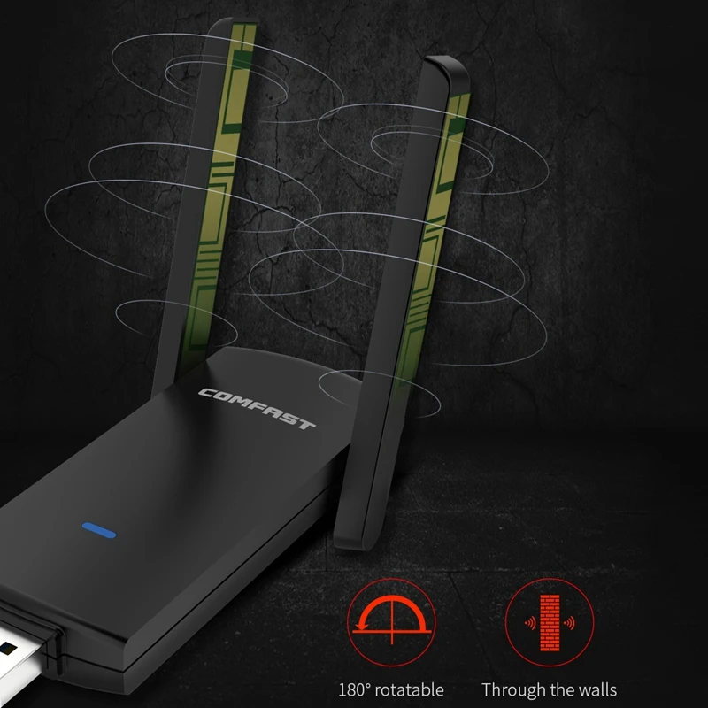 

938AC USB Wireless Network Card 2.4Ghz + 5Ghz 1900Mbps Dual-Band Gaming 5G Network Card Wifi Receiver