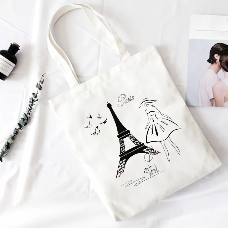 Красивая Женская парусиновая сумка на плечо под Эйфелевой башней Парижа новинка