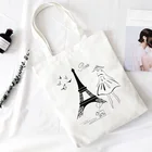 Красивая Женская парусиновая сумка на плечо под Эйфелевой башней Парижа, новинка 2020, сумки через плечо для колледжа, Модная элегантная сумка