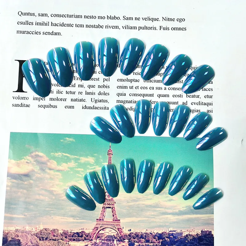 1 коробка накладные ногти в европейском и американском стиле матовая серебряная