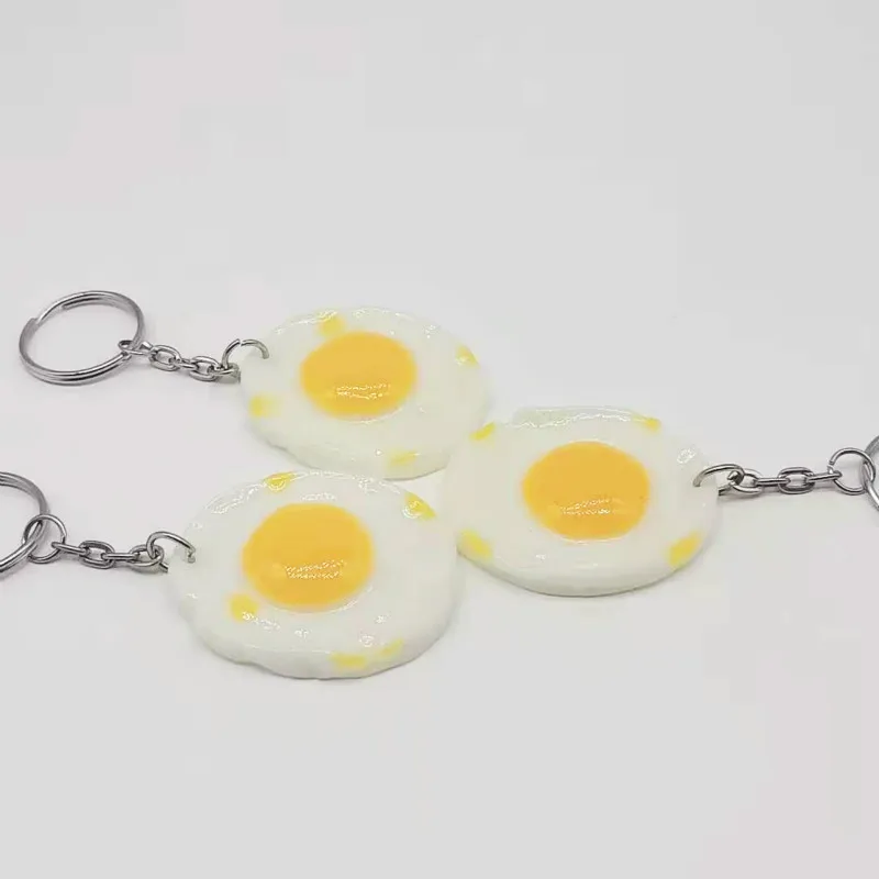 

Poached Egg Simulation Food Key Chains Bag Pendant Creativity Birthday Present Gift Fashion Jewelry Keychains