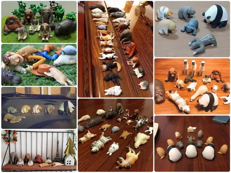 

Japan Capsule toy cute animals attraction pet puppy cat kitten pekingese pug hippo pretending shiba inu elephant 2 and 6 figures